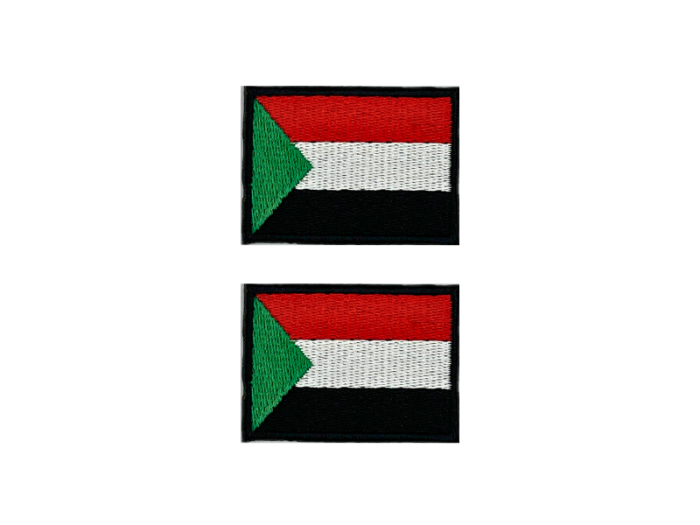 Sudan Flag Med Sort Kant 2 stk.pak 4,5x3cm - Patch Mærke