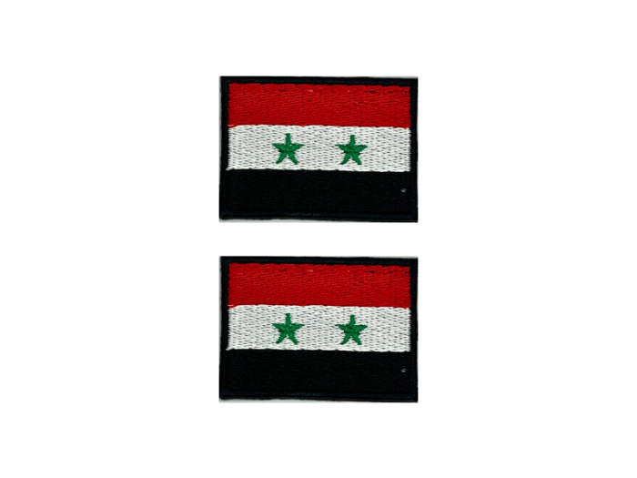 Syria Syrien Flag Med Sort Kant 2 stk.pak 4,5x3cm - Patch Mærke