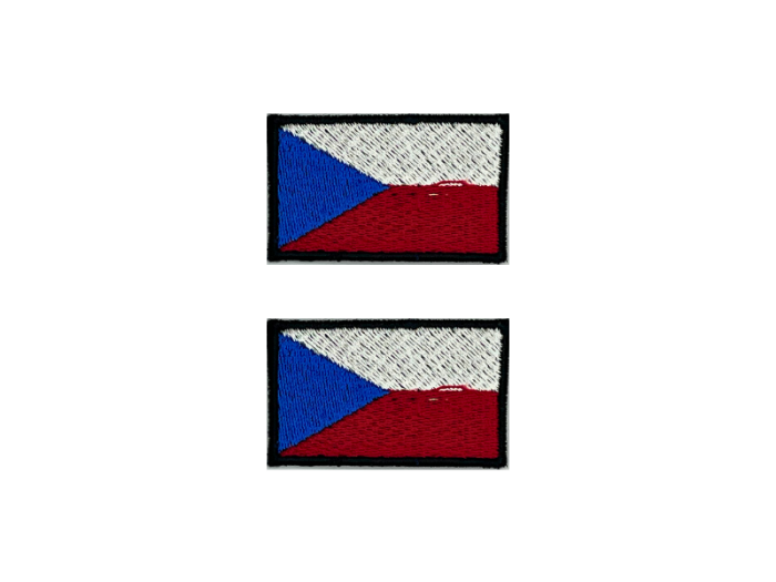 Tjekkiet Flag Med Sort Kant 2 stk.pak 4,5x3cm - Patch Mærke