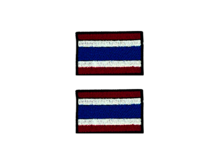 Thailand Flag Med Sort Kant 2 pak 4,5x3cm - Patch Mærke