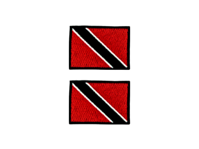 Trinidad and Tobago Flag Med Sort Kant 2 stk. pak 4,5x3cm - Patch Mærke