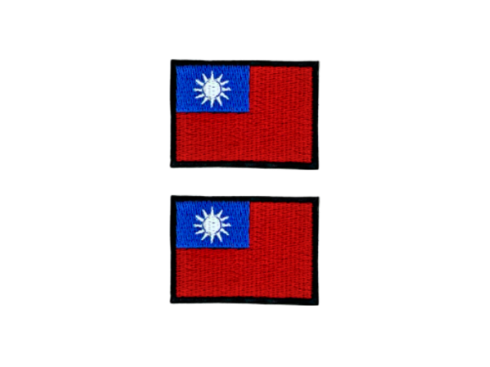 Taiwan Flag Med Sort Kant 2 stk. pak 4,5x3cm - Patch Mærke