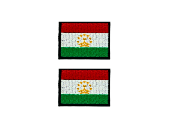 Tajikistan Flag Med Sort Kant 2 stk. pak 4,5x3cm - Patch Mærke