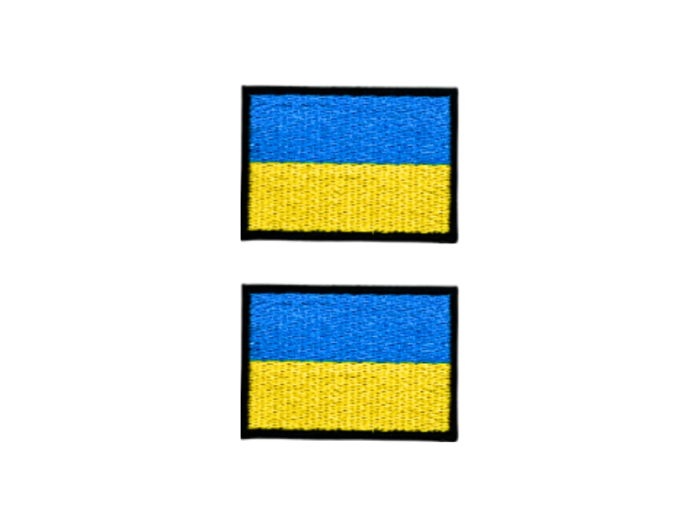 Ukraine Flag Med Sort Kant 2 stk. pak 4,5x3cm - Patch Mærke