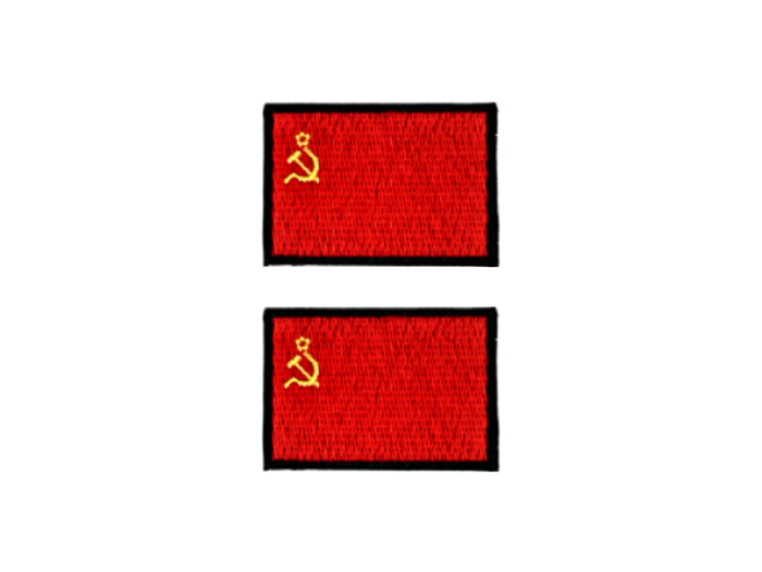 USSR Flag Med Sort Kant 2 stk. pak 4,5x3cm - Patch Mærke