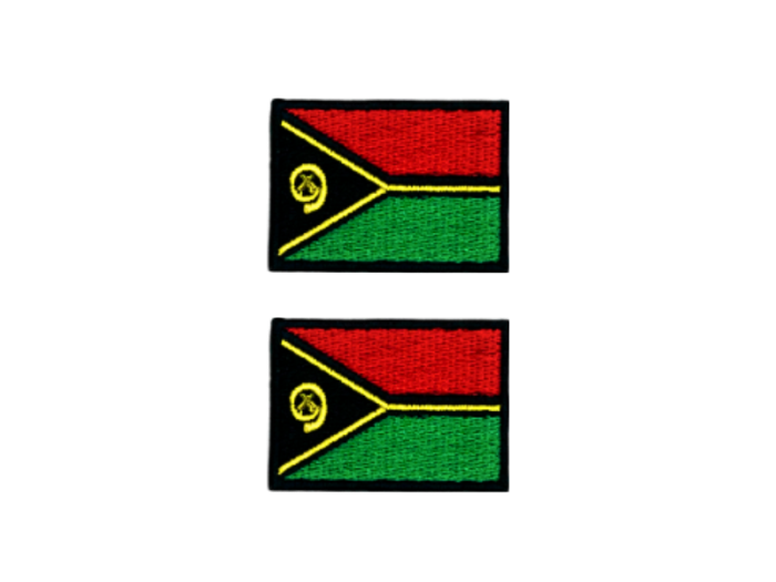 Vanuatu Flag Med Sort Kant 2 stk. pak 4,5x3cm - Patch Mærke