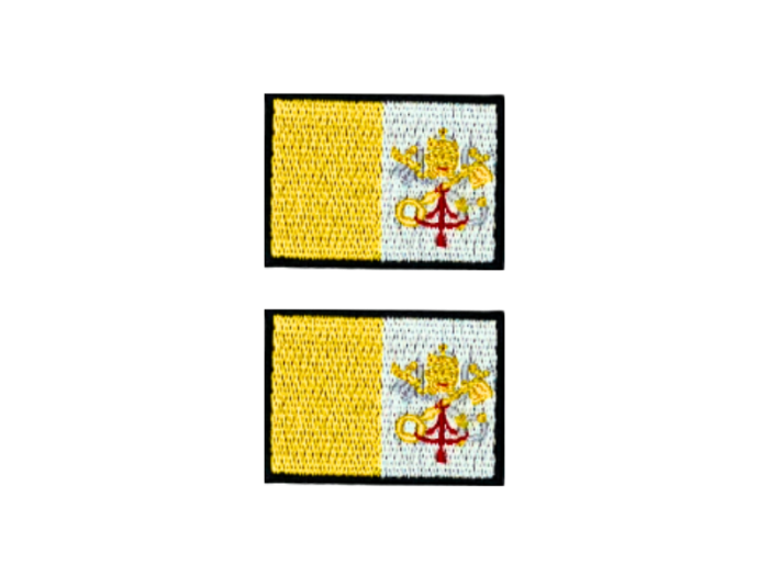Vatican Vatikanet Flag Med Sort Kant 2 stk. pak 4,5x3cm - Patch Mærke