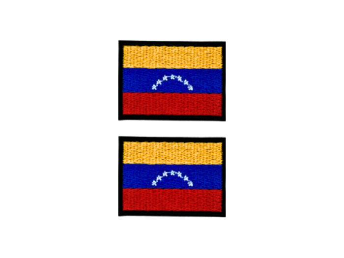 Venezuela Flag Med Sort Kant 2 stk. pak 4,5x3cm - Patch Mærke