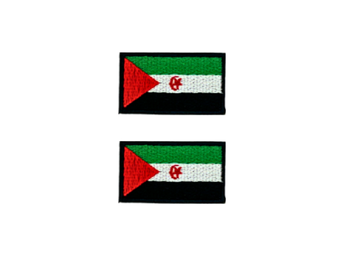 West Sahara Flag Med Sort Kant 2 stk. pak 4,5x3cm - Patch Mærke