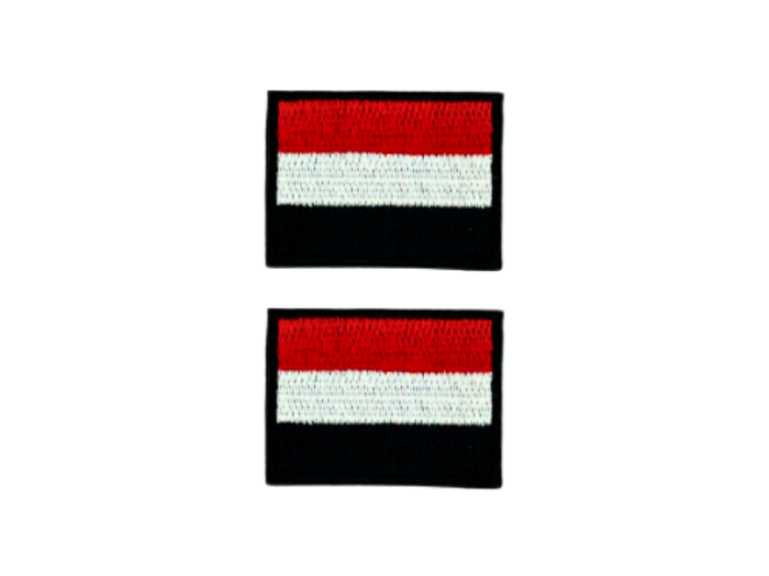 Yemen Flag Med Sort Kant 2 stk. pak 4,5x3cm - Patch Mærke