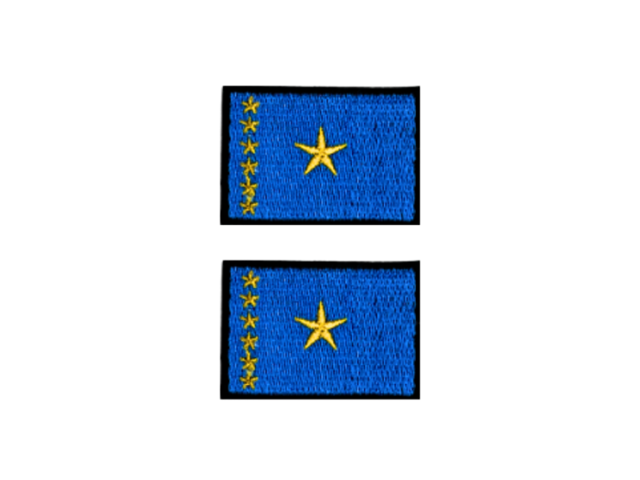 Zaira Zaire Flag Med Sort Kant 2 stk. pak 4,5x3cm - Patch Mærke