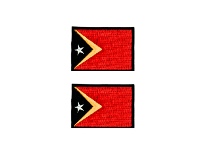 Timor Leste Øst Flag Med Sort Kant 2 stk. pak 4,5x3cm - Patch Mærke