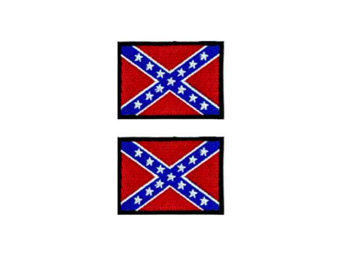 USA Rebel South State Flag Med Sort Kant 2 stk. pak 4,5x3cm - Patch Mærke