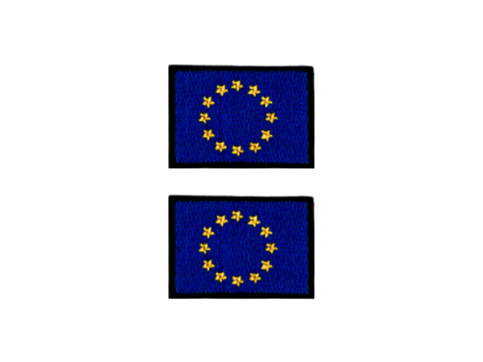 EU Flag Med Sort Kant 2 stk. pak 4,5x3cm - Patch Mærke