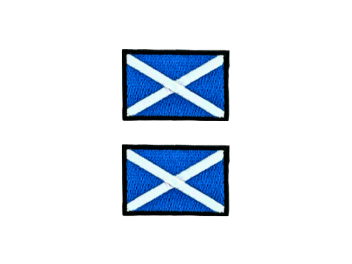 Skotland Scotland Flag Med Sort Kant 2 stk. pak 4,5x3cm - Patch Mærke