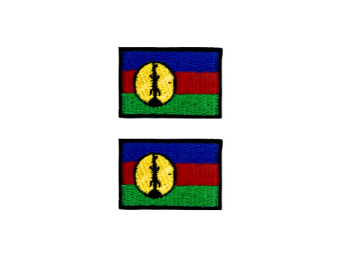 New Caledonia Flag Med Sort Kant 2 stk. pak 4,5x3cm - Patch Mærke