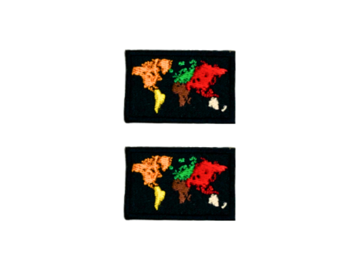 The World Flag Med Sort Kant 2 stk. pak 4,5x3cm - Patch Mærke