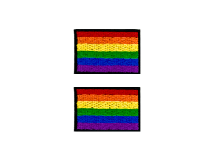 LGBT Pride Rainbow Flag Med Sort Kant 2 stk. pak 4,5x3cm - Patch Mærke