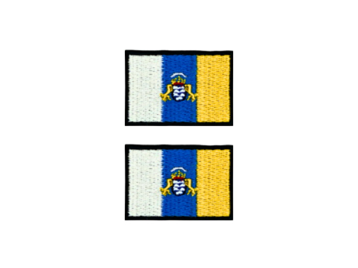 Gran Canaria Flag Med Sort Kant 2 stk. pak 4,5x3cm - Patch Mærke