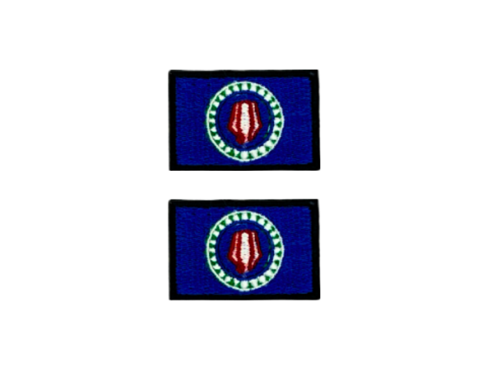 Bourgainville Flag Med Sort Kant 2 stk. pak 4,5x3cm - Patch Mærke