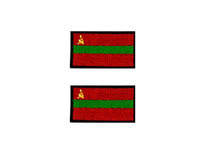 Transniserien Flag Med Sort Kant 2 stk. pak 4,5x3cm - Patch Mærke