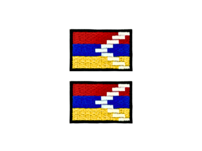 Nagorno Karabakh Flag Med Sort Kant 2 stk. pak 4,5x3cm - Patch Mærke