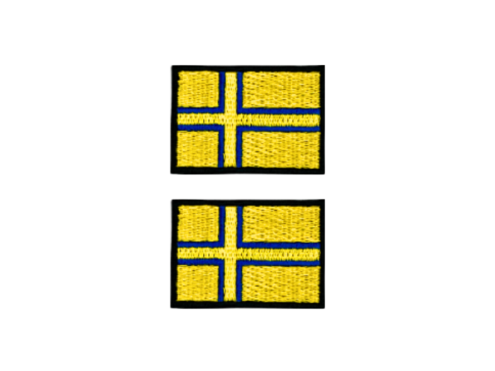 Slesvig / Sønderjylland Flag Med Sort Kant 2 stk. pak 4,5x3cm - Patch Mærke
