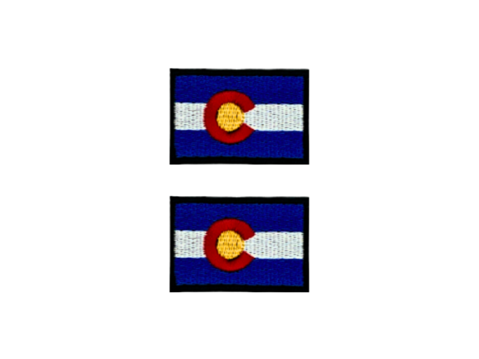 Colorado USA State Med Sort Kant 2 stk. pak 4,5x3cm - Patch Mærke