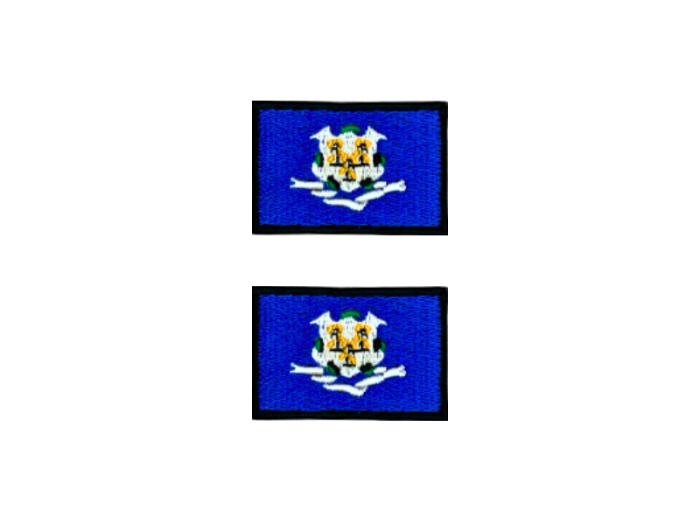 Conneticut USA State Med Sort Kant 2 stk. pak 4,5x3cm - Patch Mærke