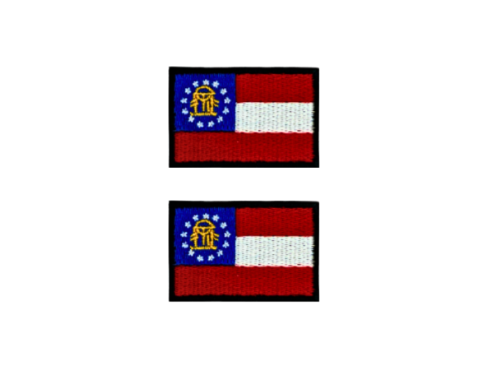 Georgia USA State Med Sort Kant 2 stk. pak 4,5x3cm - Patch Mærke
