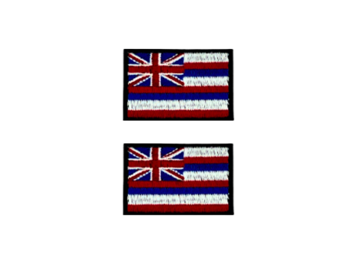 Hawaii USA State Med Sort Kant 2 stk. pak 4,5x3cm - Patch Mærke