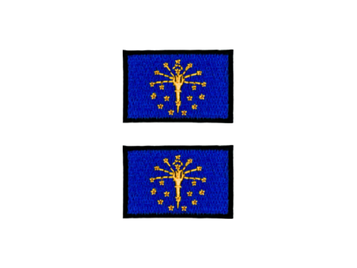 Indiana USA State Med Sort Kant 2 stk. pak 4,5x3cm - Patch Mærke