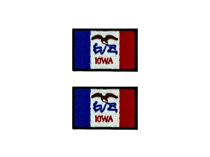 Iowa USA State Med Sort Kant 2 stk. pak 4,5x3cm - Patch Mærke