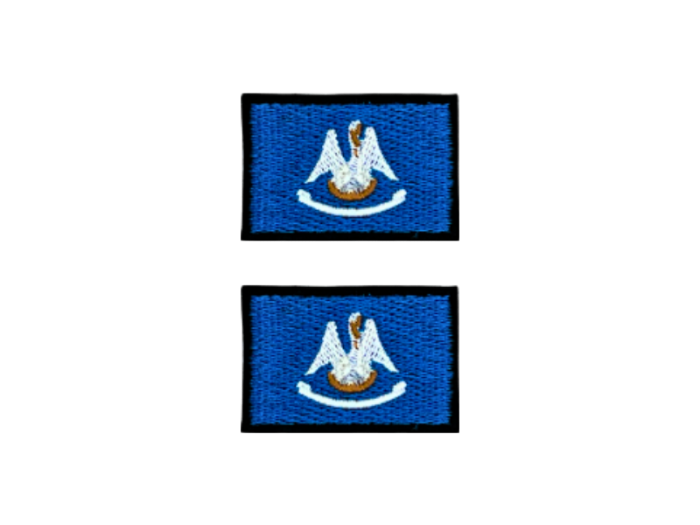 Louisiana USA State Med Sort Kant 2 stk. pak 4,5x3cm - Patch Mærke