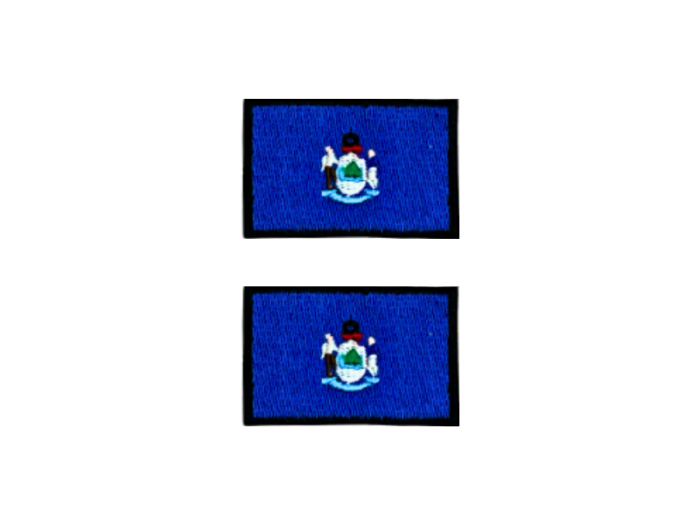 Maine USA State Med Sort Kant 2 stk. pak 4,5x3cm - Patch Mærke