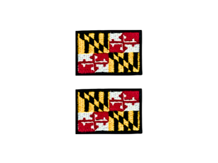 Maryland USA State Med Sort Kant 2 stk. pak 4,5x3cm - Patch Mærke