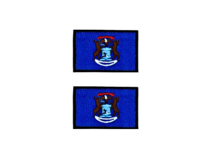 Michigan USA State Med Sort Kant 2 stk. pak 4,5x3cm - Patch Mærke