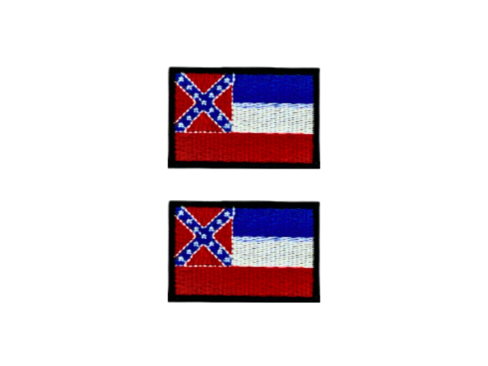 Mississippi USA State Med Sort Kant 2 stk. pak 4,5x3cm - Patch Mærke