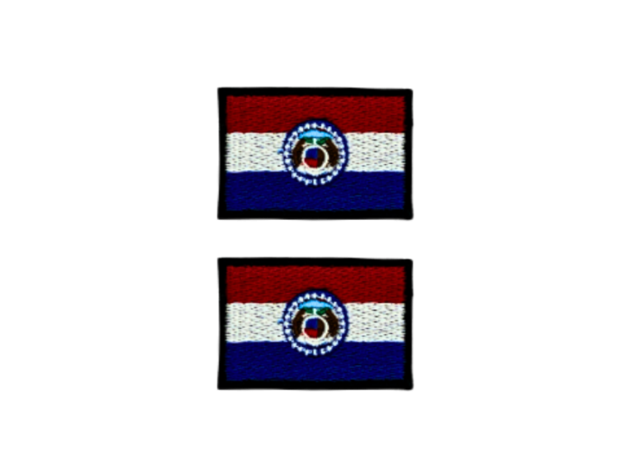 Missouri USA State Med Sort Kant 2 stk. pak 4,5x3cm - Patch Mærke