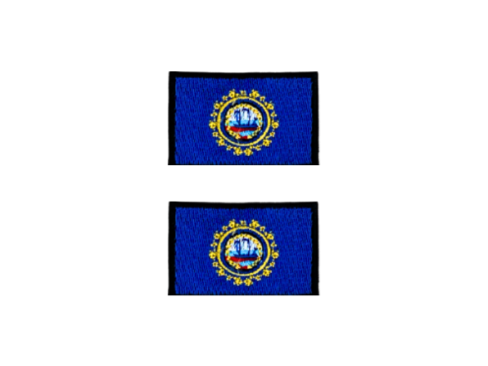 New Hampshire USA State Med Sort Kant 2 stk. pak 4,5x3cm - Patch Mærke
