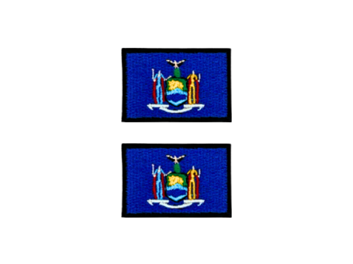 New York USA State Med Sort Kant 2 stk. pak 4,5x3cm - Patch Mærke