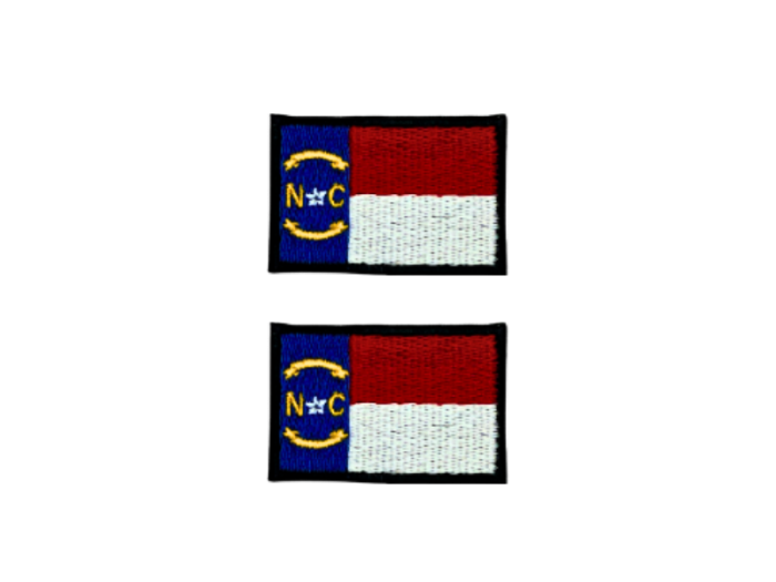 North Carolina USA State Med Sort Kant 2 stk. pak 4,5x3cm - Patch Mærke
