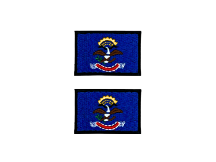 North Dakota USA State Med Sort Kant 2 stk. pak 4,5x3cm - Patch Mærke