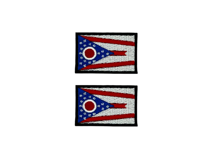 Ohio USA State Med Sort Kant 2 stk. pak 4,5x3cm - Patch Mærke