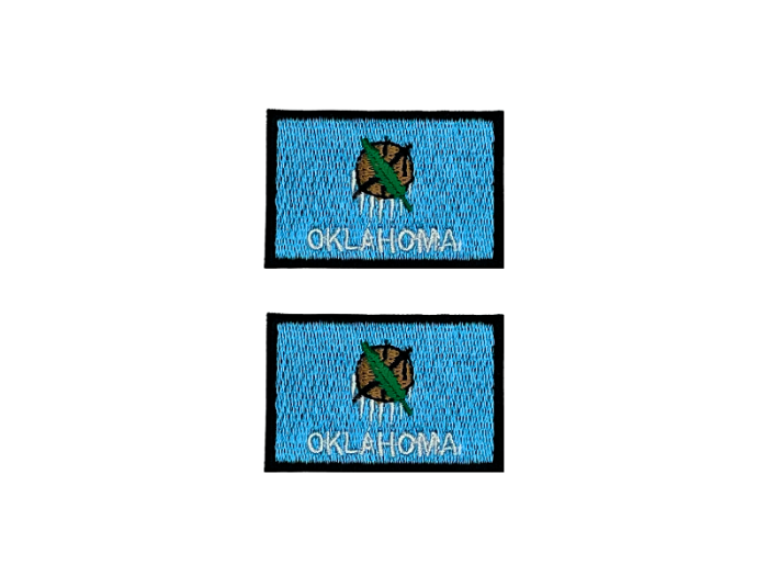Oklahoma USA State Med Sort Kant 4,5x3cm 2 stk. Pak – Patch Mærke