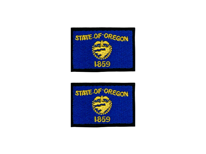 Oregon Front USA State Med Sort Kant 45x3cm 2 stk. Pak – Patch Mærke