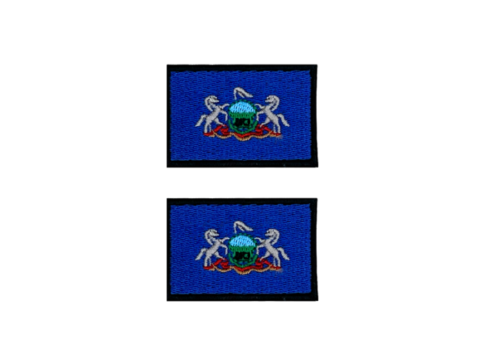 Pennsylvania USA State Med Sort Kant 4,5x3cm 2 stk. Pak – Patch Mærke