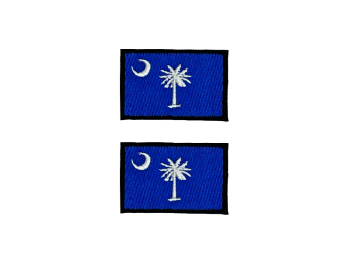 South Carolina USA State Med Sort Kant 4,5x3cm 2 stk. Pak – Patch Mærke