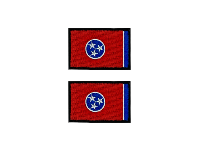 Tennessee USA State Med Sort Kant 4,5x3cm 2 stk. Pak – Patch Mærke