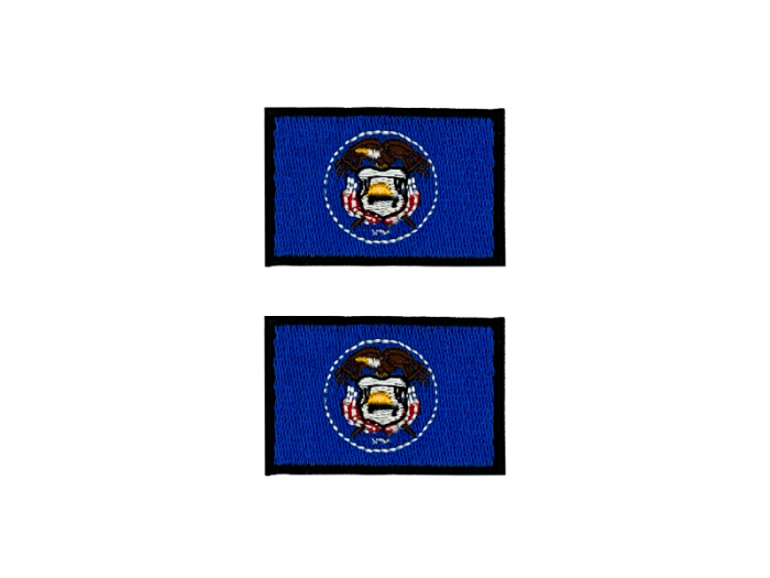 Utah USA State Med Sort Kant 4,5x3cm 2 stk. Pak – Patch Mærke